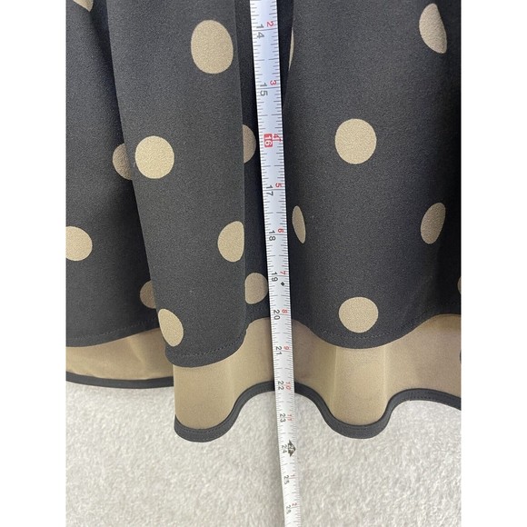 ZARA Women's Blouse Short Sleeve Polka Dot Peplum Black Brown Size Medium - Picture 5 of 8